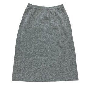 Gray Knit Pencil Skirt Lambswool Blend Sz L The Knit Connection Australian Made